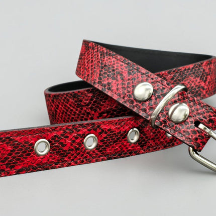 BT100SN-125RED  RED SNAKE 1 1/4" WIDE PLAIN BELT