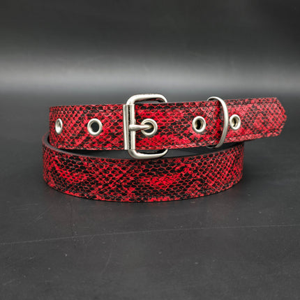 BT100SN-125RED  RED SNAKE 1 1/4" WIDE PLAIN BELT