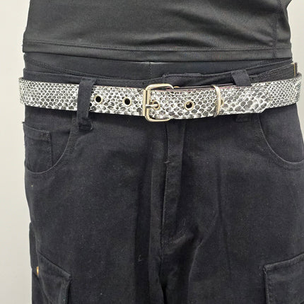 BT100SN-125WHT WHITE PYTHIN SNAKE 1 1/4" WIDE BELT