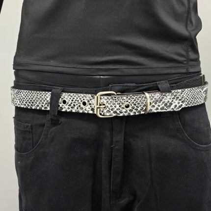 BT100SN-125WHT WHITE PYTHIN SNAKE 1 1/4" WIDE BELT