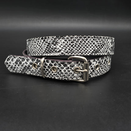 BT100SN-125WHT WHITE PYTHIN SNAKE 1 1/4" WIDE BELT