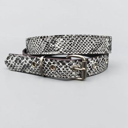 BT100SN-125WHT WHITE PYTHIN SNAKE 1 1/4" WIDE BELT