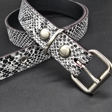 BT100SN-125WHT WHITE PYTHIN SNAKE 1 1/4" WIDE BELT