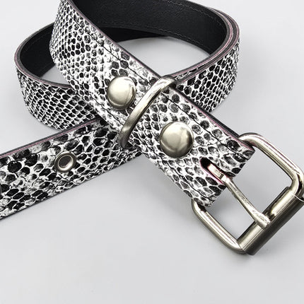 BT100SN-125WHT WHITE PYTHIN SNAKE 1 1/4" WIDE BELT