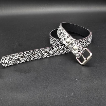 BT100SN-125WHT WHITE PYTHIN SNAKE 1 1/4" WIDE BELT
