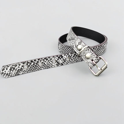 BT100SN-125WHT WHITE PYTHIN SNAKE 1 1/4" WIDE BELT