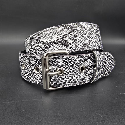 BT100SN-WHT -WHITE SNAKE PYTHON 1 3/4" WIDE PLAIN BELT