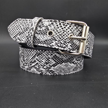 BT100SN-WHT -WHITE SNAKE PYTHON 1 3/4" WIDE PLAIN BELT