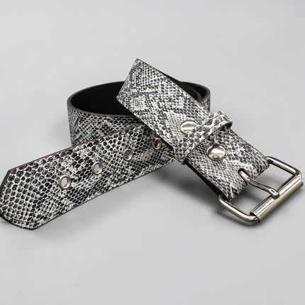 BT100SN-WHT -WHITE SNAKE PYTHON 1 3/4" WIDE PLAIN BELT