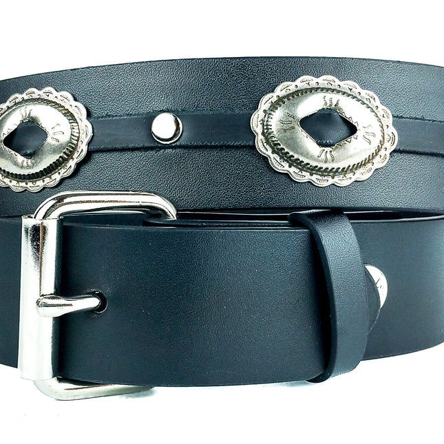 BT102OVAL 1 3/4" OVAL WESTERN CONCHO WIDE BELT