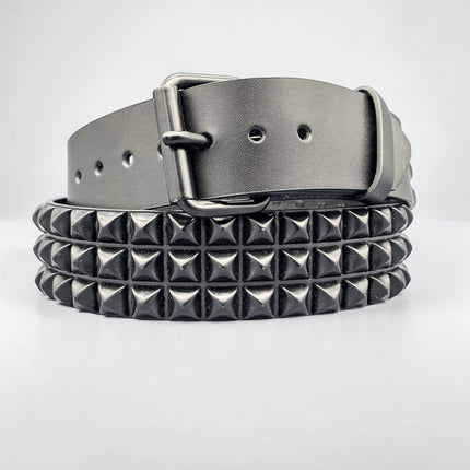 BT104-BS 3 ROW 1/2" BLACK PYRAMID BELT
