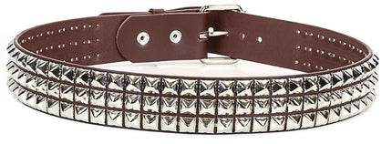 BT104-BRN 3 ROW 1/2" PYRAMID STUD BELT