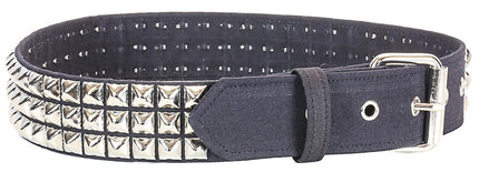 BT104C-BLK CANVAS 3 ROW 1/2" PYRAMID STUD BELT