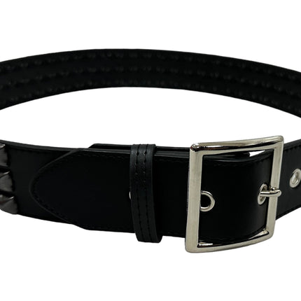 BT104VG-BS  VEGAN 3 ROW PYRAMID STUD BELT -GARRISON ARMY BUCKLE