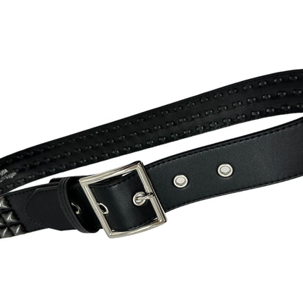 BT104VG-BS  VEGAN 3 ROW PYRAMID STUD BELT -GARRISON ARMY BUCKLE