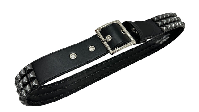 BT104GB-BS  GARRISON BUCKLE 3 ROW PYRAMID STUDDED  BELT