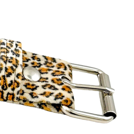 BT114L-LEOPARD FUZZY FABRIC BONDAGE BELT