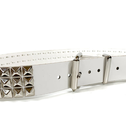 BT104VG  VEGAN LEATHER 3 ROW PYRAMID STUD BELT