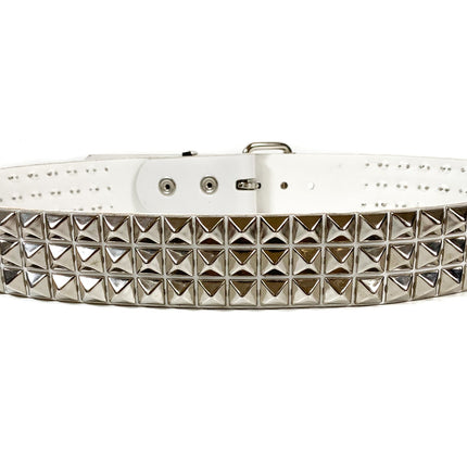 BT104VG  VEGAN LEATHER 3 ROW PYRAMID STUD BELT
