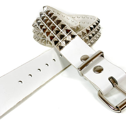 BT104VG  VEGAN LEATHER 3 ROW PYRAMID STUD BELT