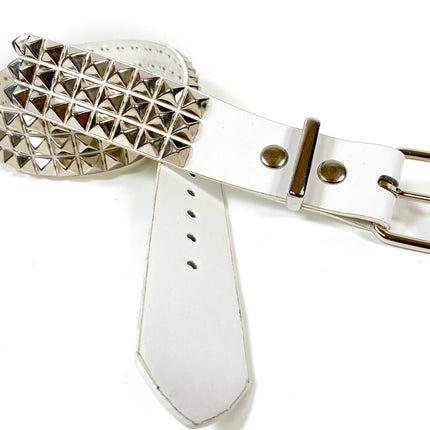 BT104VG  VEGAN LEATHER 3 ROW PYRAMID STUD BELT