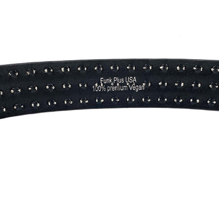 BT104P-BLK BLACK PATENT 3 ROW 1/2" PYRAMID STUD BELT, 1 3/4" WIDE