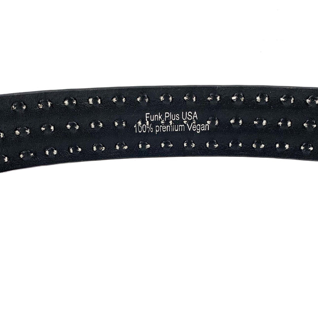 BT104P-BLK BLACK PATENT 3 ROW 1/2" PYRAMID STUD BELT, 1 3/4" WIDE