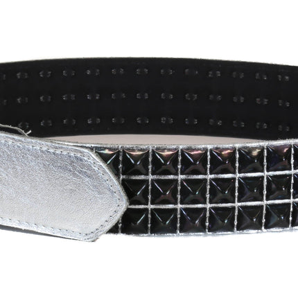BT104P-BS PATENT BLACK PYRAMID SHINY  VEGAN