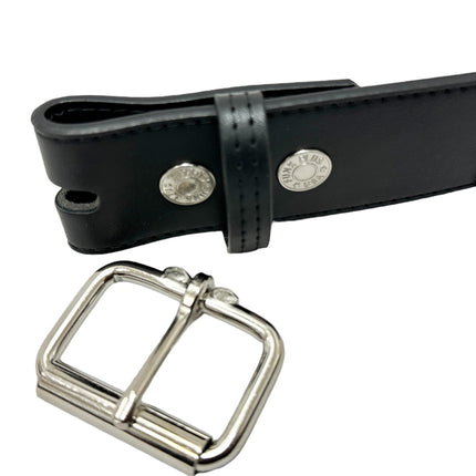 BT104VG-BS  PREMIUM VEGAN LEATHER 3 ROW BLACK STUDDED BELT USA MADE
