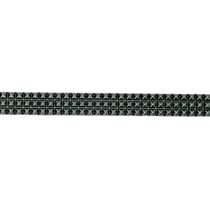 BT104VG-BS  PREMIUM VEGAN LEATHER 3 ROW BLACK STUDDED BELT USA MADE
