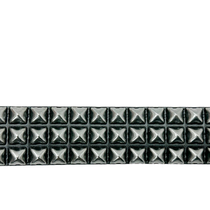 BT104VG-BS  PREMIUM VEGAN LEATHER 3 ROW BLACK STUDDED BELT USA MADE