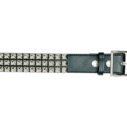 BT104VG  PREMIUM VEGAN LEATHER 3 ROW STUDDED BELT USA MADE