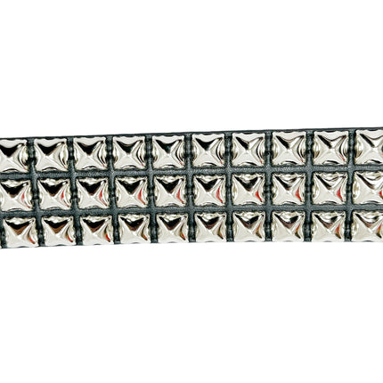 BT104VG  PREMIUM VEGAN LEATHER 3 ROW STUDDED BELT USA MADE