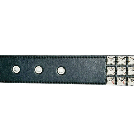 BT104VG  PREMIUM VEGAN LEATHER 3 ROW STUDDED BELT USA MADE