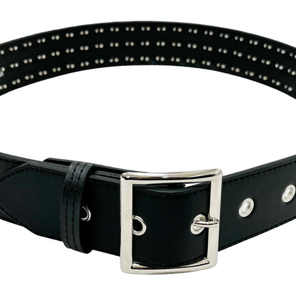 BT104VG  PREMIUM VEGAN LEATHER 3 ROW STUDDED BELT USA MADE
