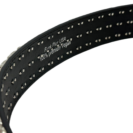 BT104VG  VEGAN LEATHER 3 ROW PYRAMID STUD BELT