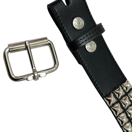 BT104VG  PREMIUM VEGAN LEATHER 3 ROW STUDDED BELT USA MADE