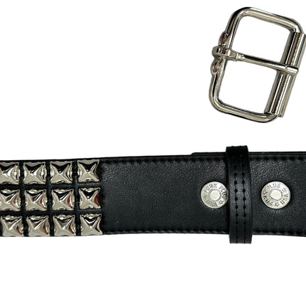BT104VG  PREMIUM VEGAN LEATHER 3 ROW STUDDED BELT USA MADE