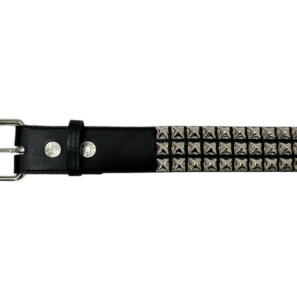 BT104VG  PREMIUM VEGAN LEATHER 3 ROW STUDDED BELT USA MADE