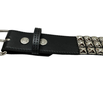 BT104VG  PREMIUM VEGAN LEATHER 3 ROW STUDDED BELT USA MADE
