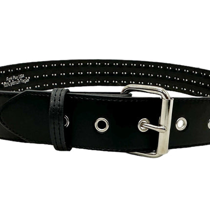 BT104VG  PREMIUM VEGAN LEATHER 3 ROW STUDDED BELT USA MADE