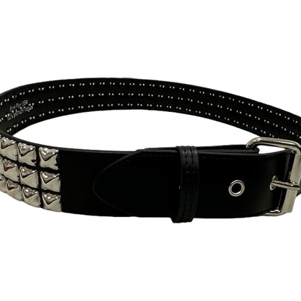 BT104VG  PREMIUM VEGAN LEATHER 3 ROW STUDDED BELT USA MADE