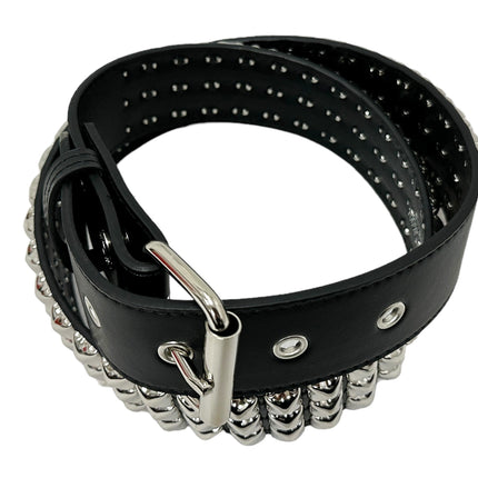 BT104VG  PREMIUM VEGAN LEATHER 3 ROW STUDDED BELT USA MADE