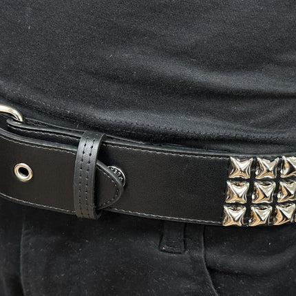 BT104VG  PREMIUM VEGAN LEATHER 3 ROW STUDDED BELT USA MADE