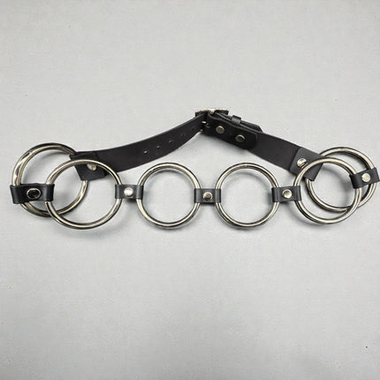 BT106BR  LARGE 1/2"  RIVET LEATHER LINK  2" RING LINK BELT