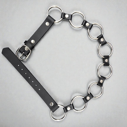 BT106BR  LARGE 1/2"  RIVET LEATHER LINK  2" RING LINK BELT
