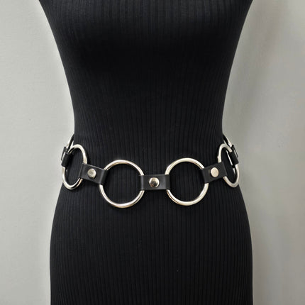 BT106BR  LARGE 1/2"  RIVET LEATHER LINK  2" RING LINK BELT