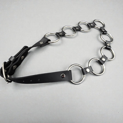 BT106BR  LARGE 1/2"  RIVET LEATHER LINK  2" RING LINK BELT