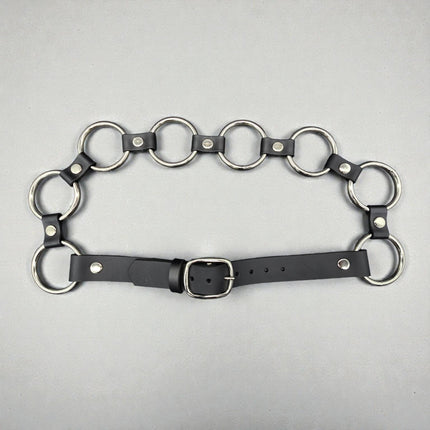 BT106BR  LARGE 1/2"  RIVET LEATHER LINK  2" RING LINK BELT