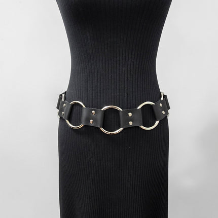 BT106WD  1 1/2" DOUBLE RIVET LEATHER LINK 2" RING BELT